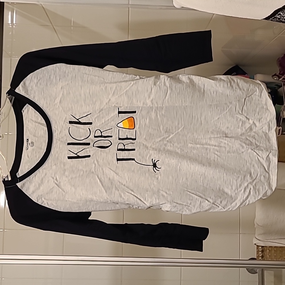 Kick or treat maternity halloween shirt